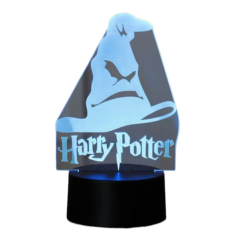 Lampara 3D Sombrero Harry Potter 7 colores
