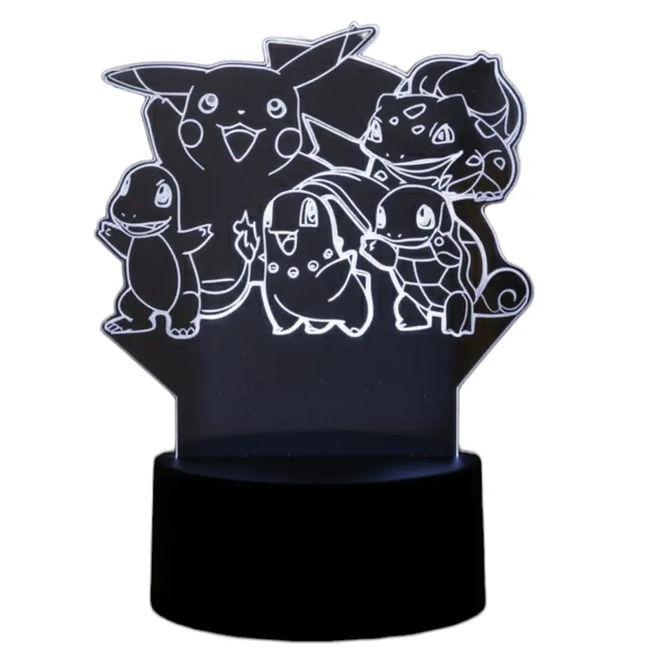 Lampara 3D Pokemon Grupo 7 colores 1