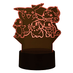 Lampara 3D Pokemon Grupo 7 colores