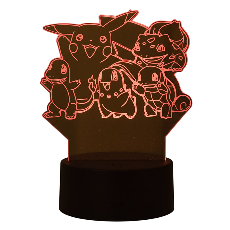 Lampara 3D Pokemon Grupo 7 colores 2