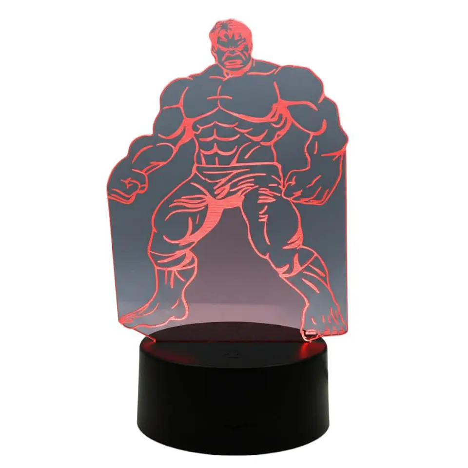 Lampara 3D Hulk 7 colores 3