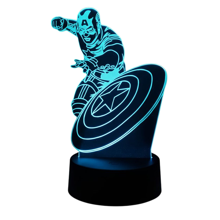 Lampara 3D Capitán America 7 colores 3