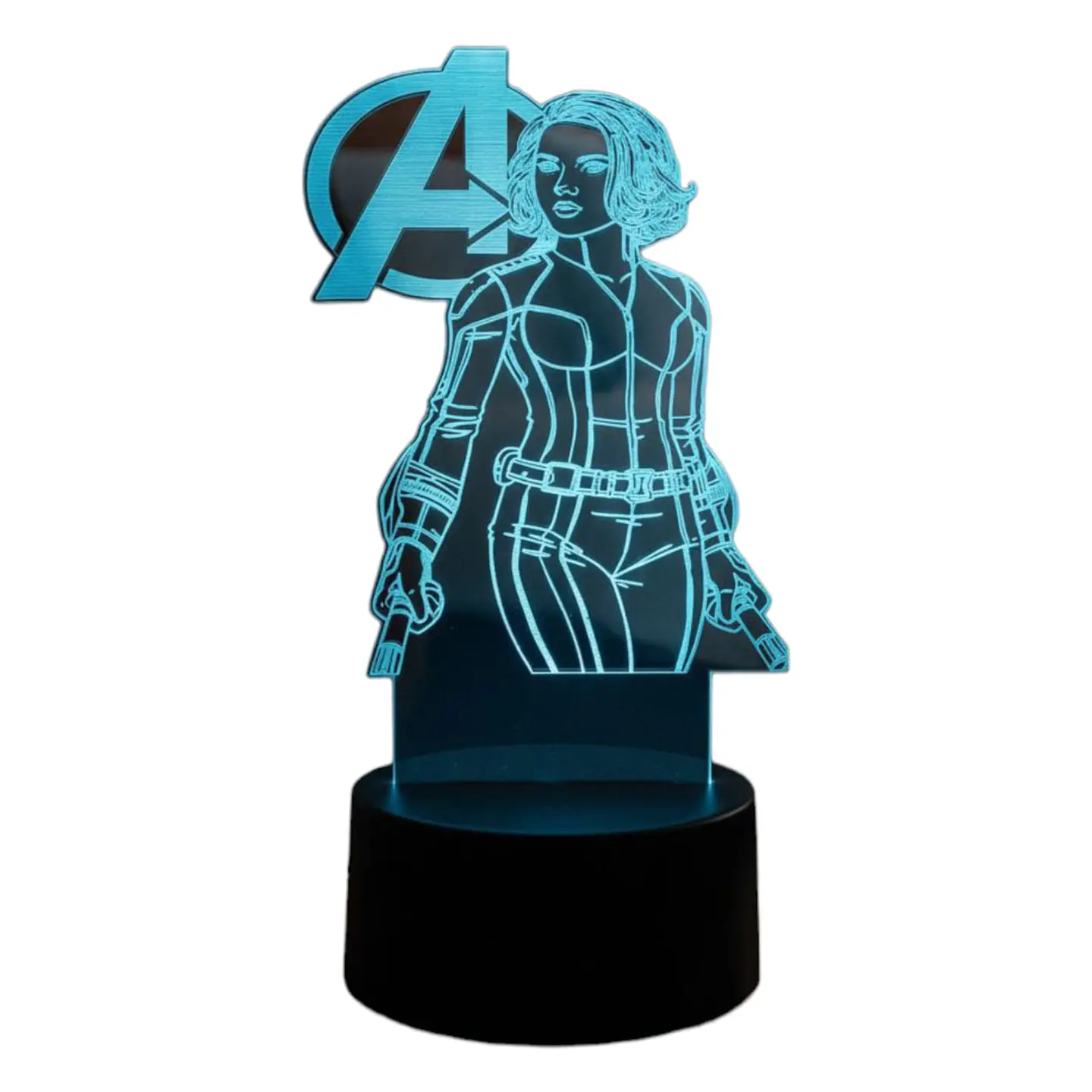 Lampara 3D Viuda Negra Avengers 7 colores 3