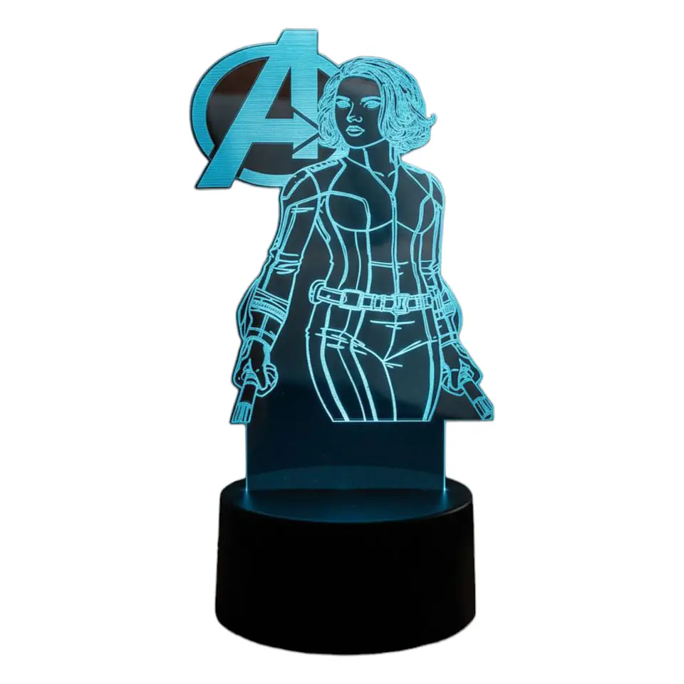 Lampara 3D Viuda Negra Avengers 7 colores 3
