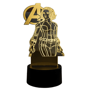 Lampara 3D Viuda Negra Avengers 7 colores