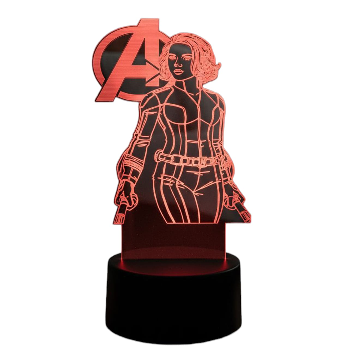 Lampara 3D Viuda Negra Avengers 7 colores 2