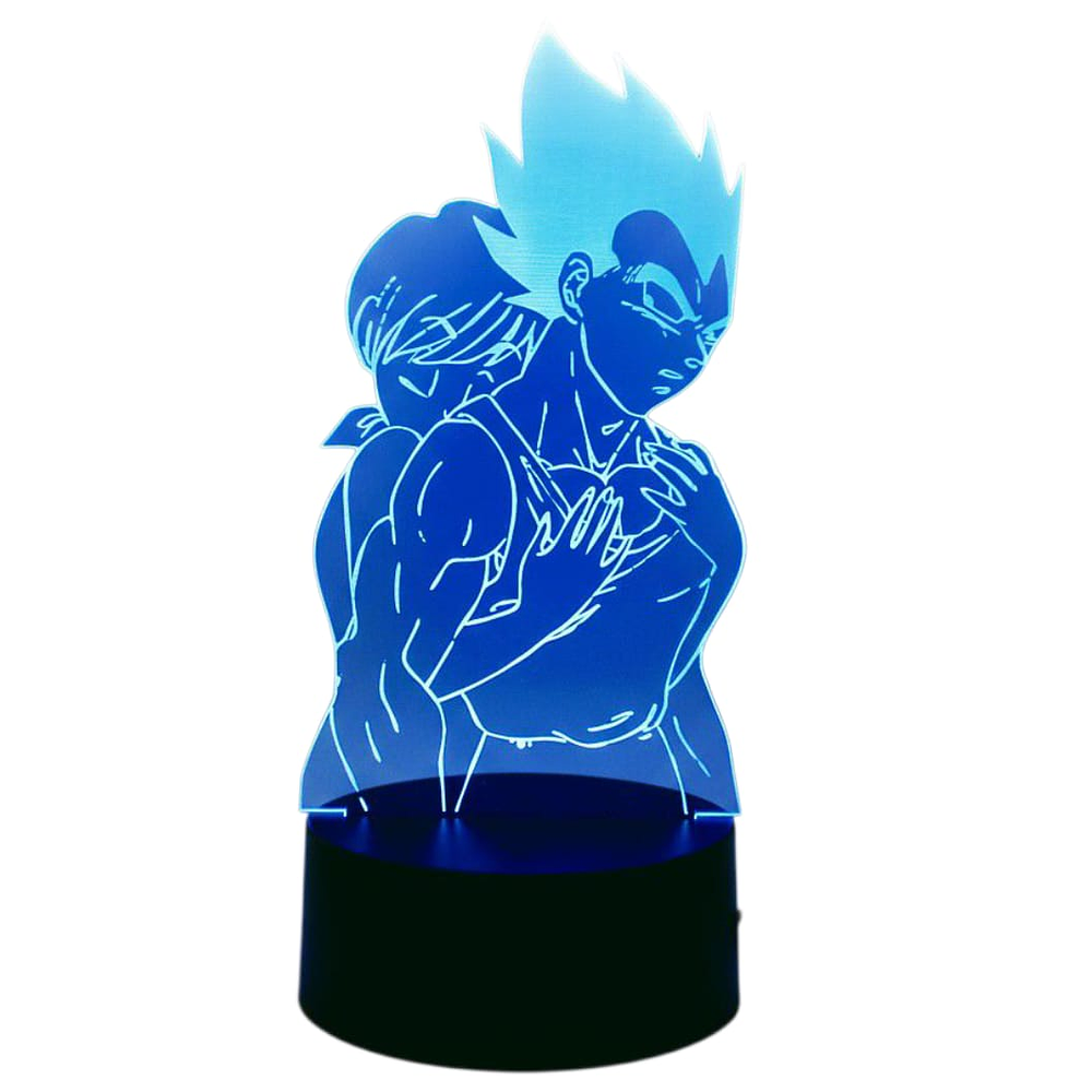 Lampara 3D Vegeta y Bulma 7 colores