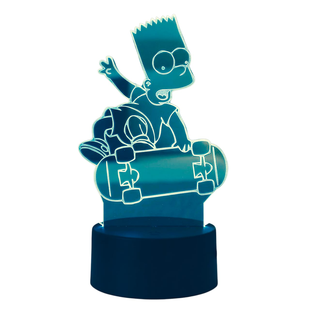 Lampara touch 3D Bart Patineta 7 colores