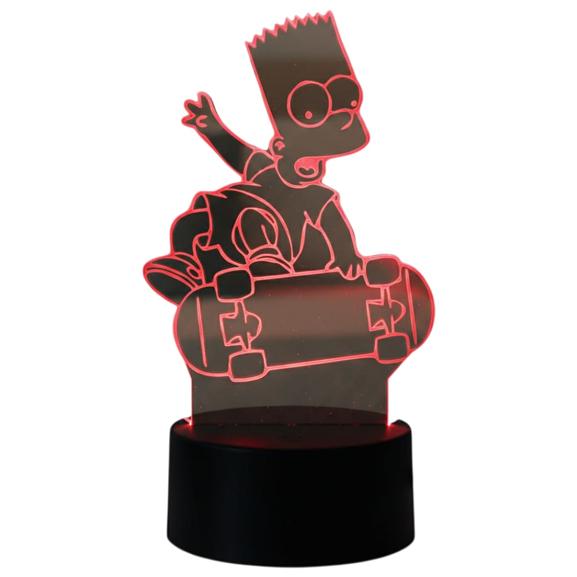 Lampara touch 3D Bart Patineta 7 colores 2