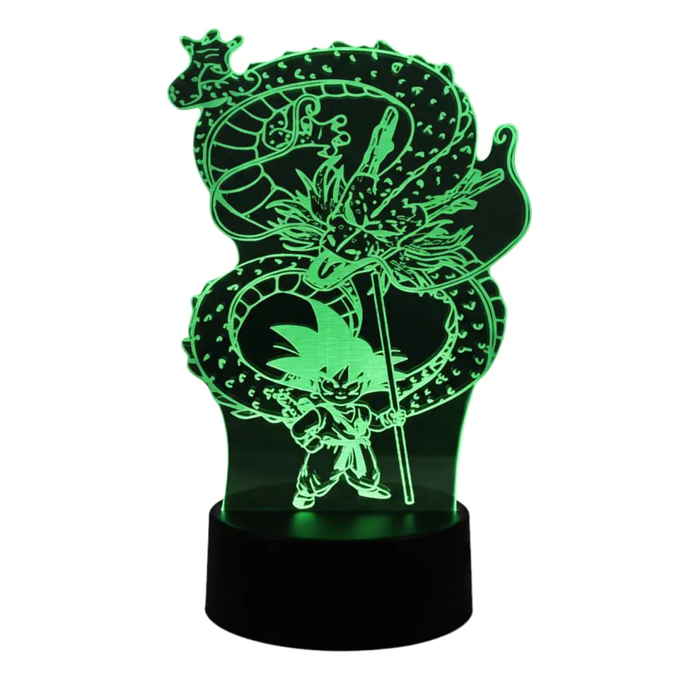Lampara 3D Shenlong y Goku 7 colores 2