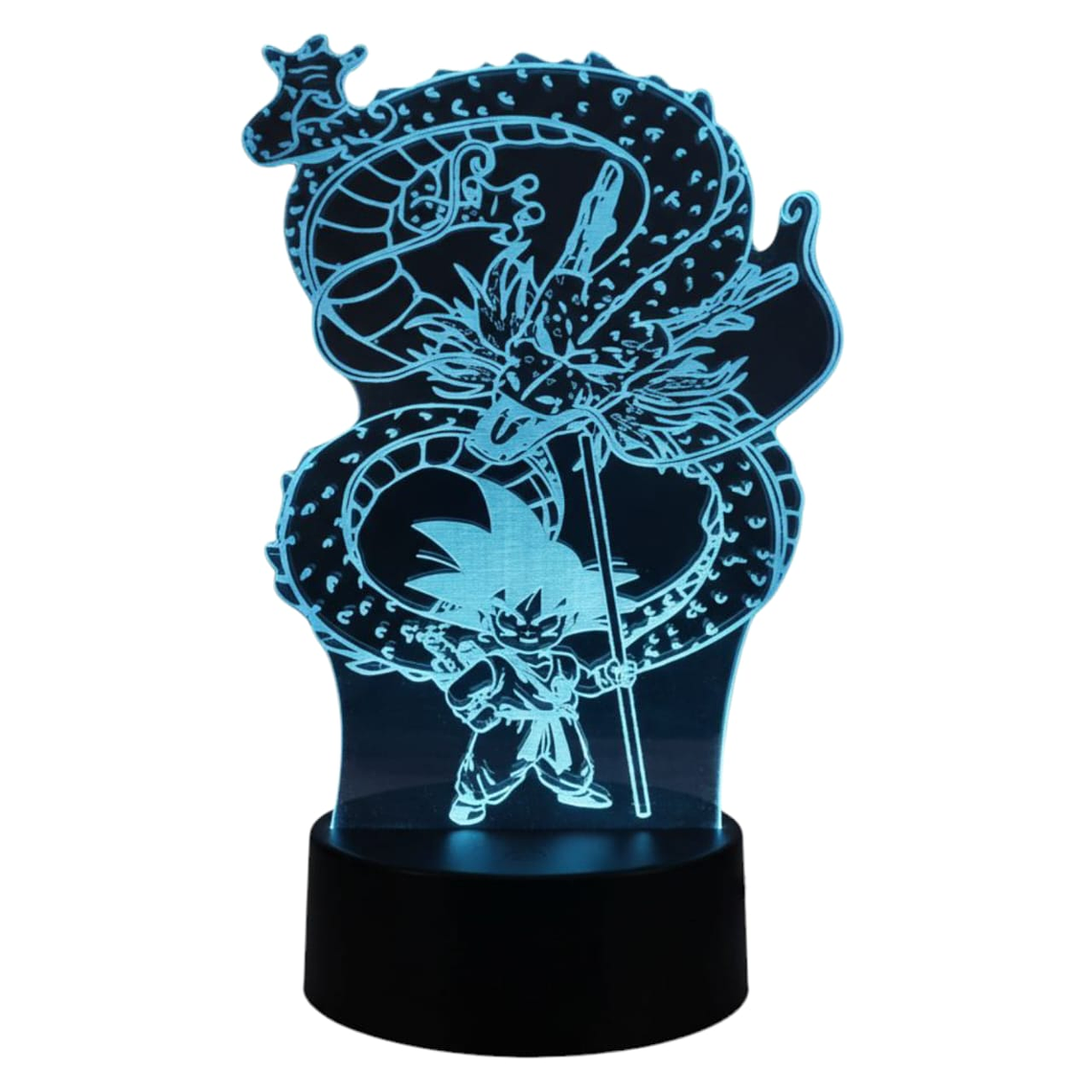 Lampara 3D Shenlong y Goku 7 colores 3