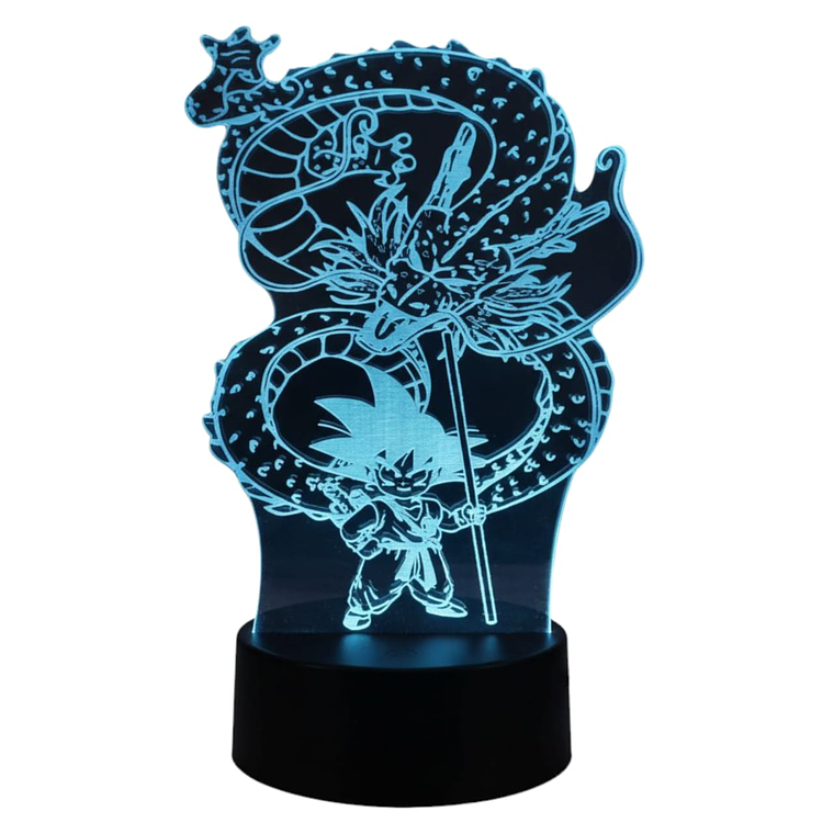 Lampara 3D Shenlong y Goku 7 colores 3