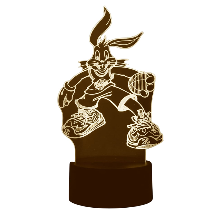 Lampara 3D Space Jam Bugs Bunny 7 Colores 1