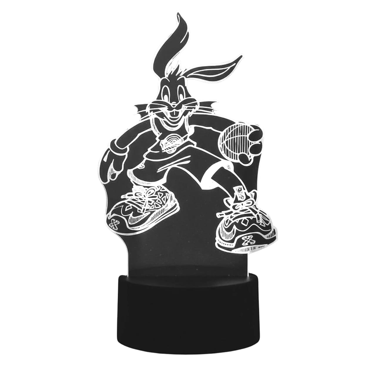 Lampara 3D Space Jam Bugs Bunny 7 Colores 3