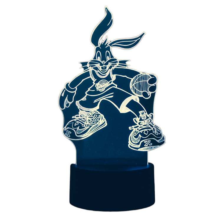 Lampara 3D Space Jam Bugs Bunny 7 Colores 2