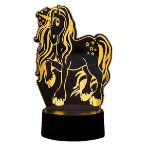 Lampara 3D Unicornio Estrellas de 7 colores