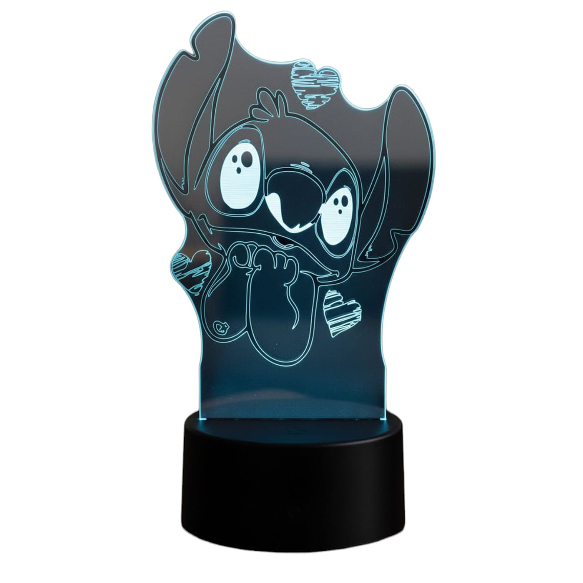 Lampara 3D Stich Enamorado 7 colores 3
