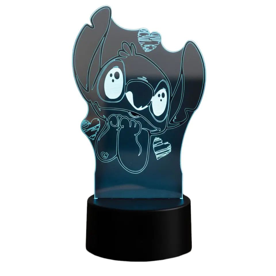 Lampara 3D Stich Enamorado 7 colores 3