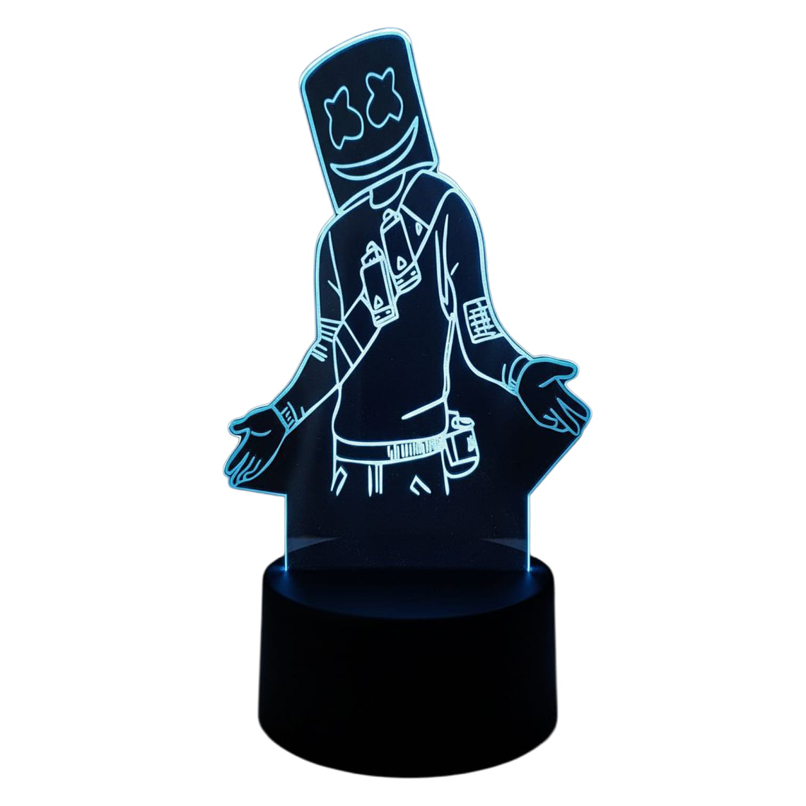 Lampara 3D Marshmello Free Fire 7 colores 2