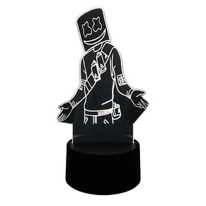 Lampara 3D Marshmello Free Fire 7 colores