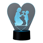 Lampara 3D Madre e Hijo Flores de 7 colores