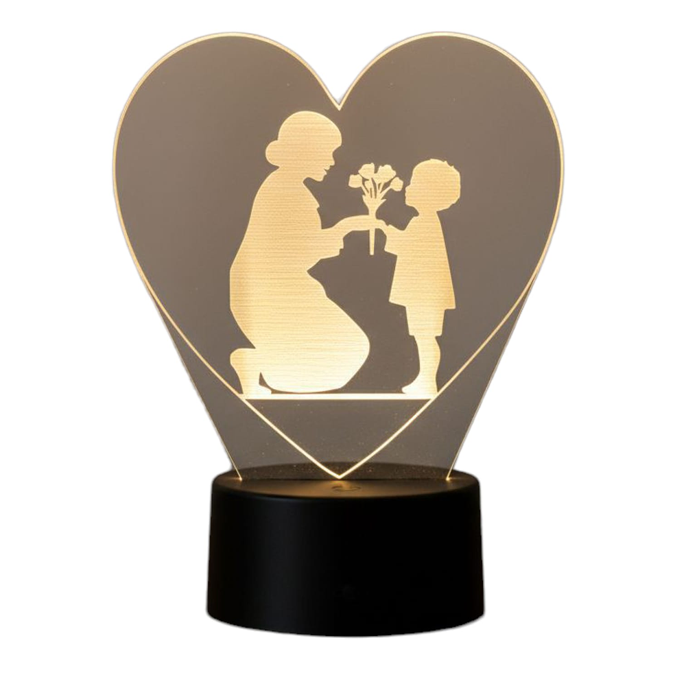 Lampara 3D Madre e Hijo Flores de 7 colores