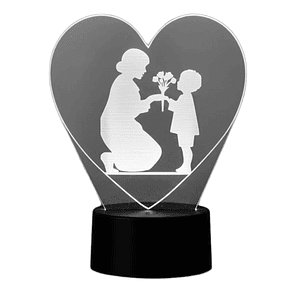 Lampara 3D Madre e Hijo Flores de 7 colores