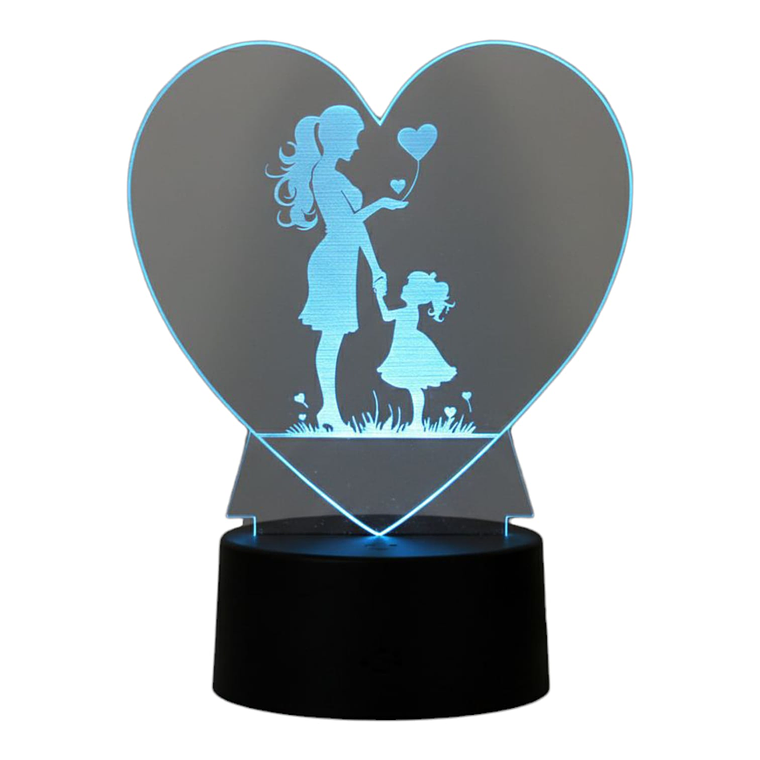 Lampara 3D Madre e Hija de 7 colores 3