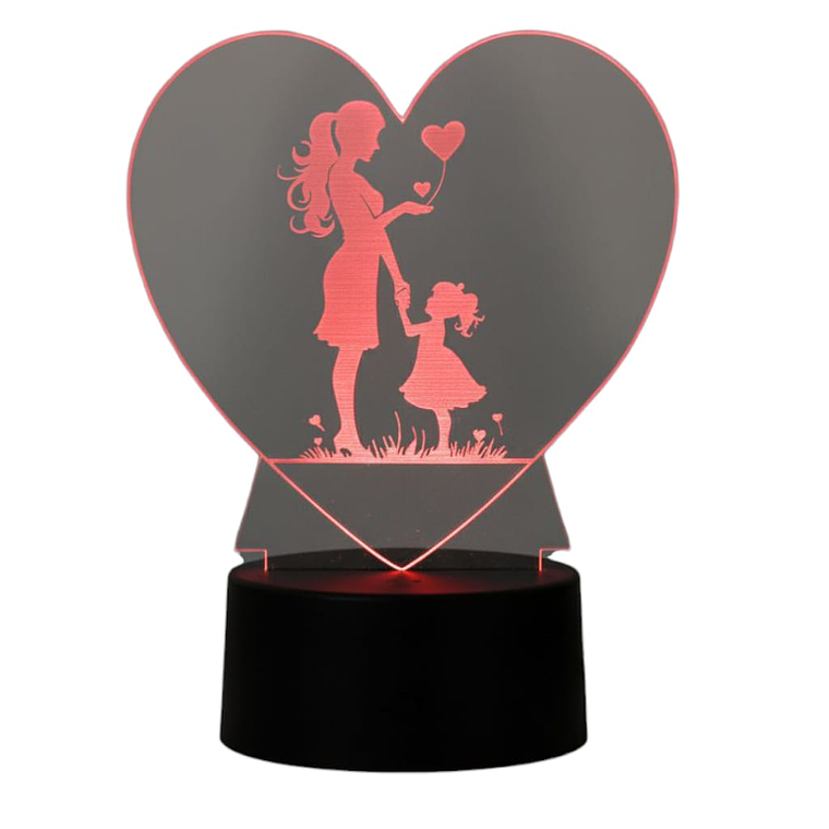 Lampara 3D Madre e Hija de 7 colores 2