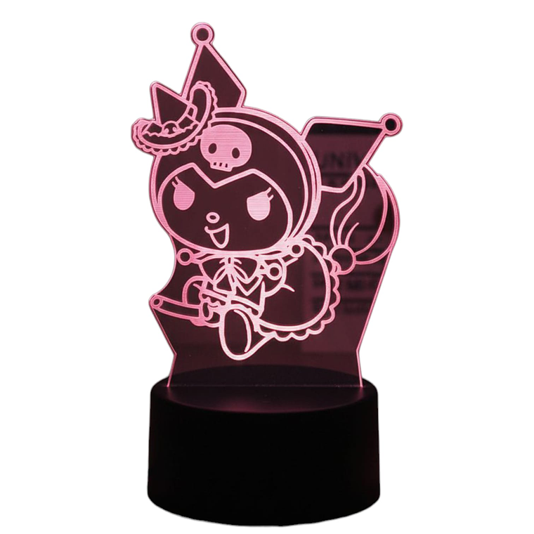 Lampara Touch 3D Kuromi 7 colores 1