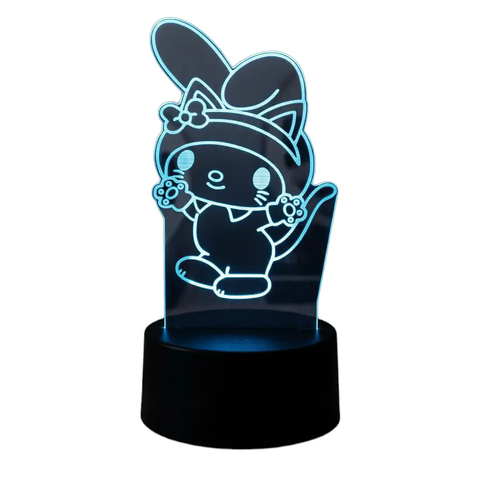 Lampara Touch 3D Kuromi 7 colores 2