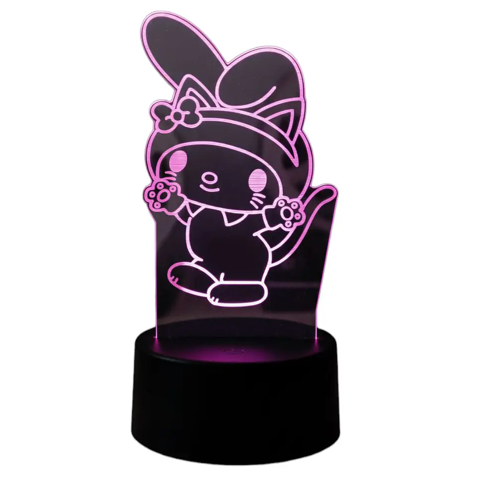 Lampara Touch 3D Kuromi 7 colores 1