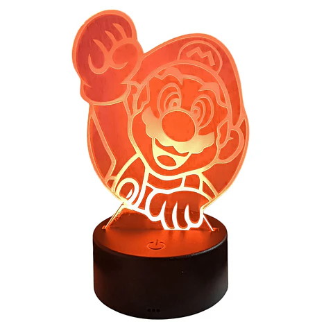 Lampara Touch 3D Mario Puño 7 colores