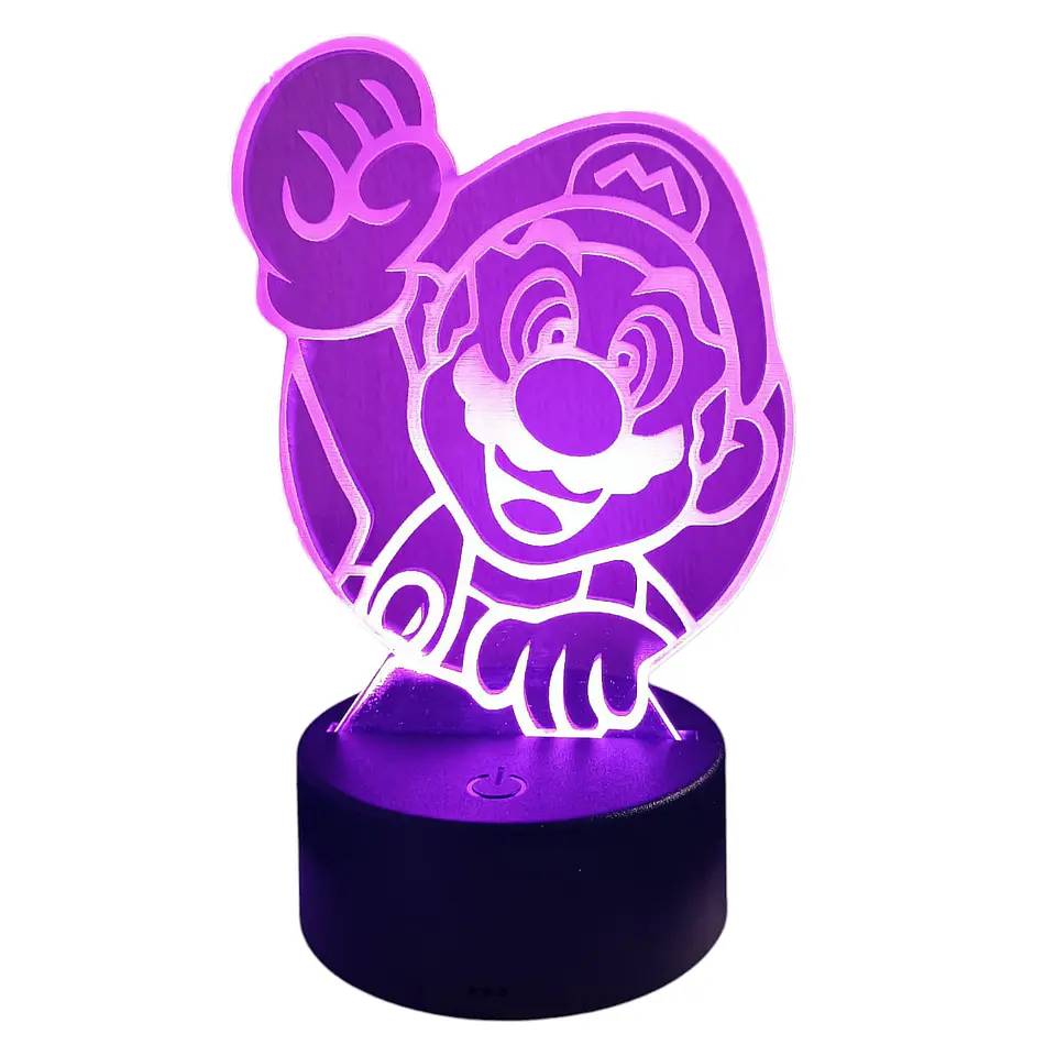 Lampara Touch 3D Mario Puño 7 colores 4