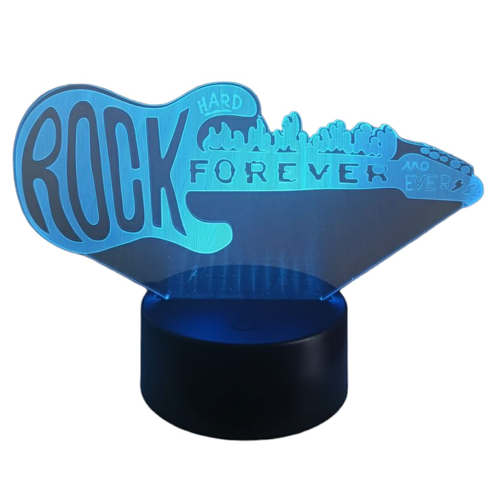 Lampara 3D Guitarra Rock de 7 colores