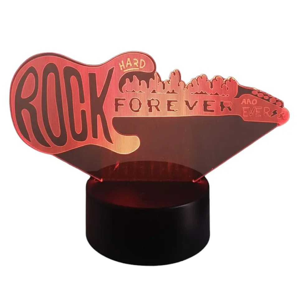 Lampara 3D Guitarra Rock de 7 colores 2