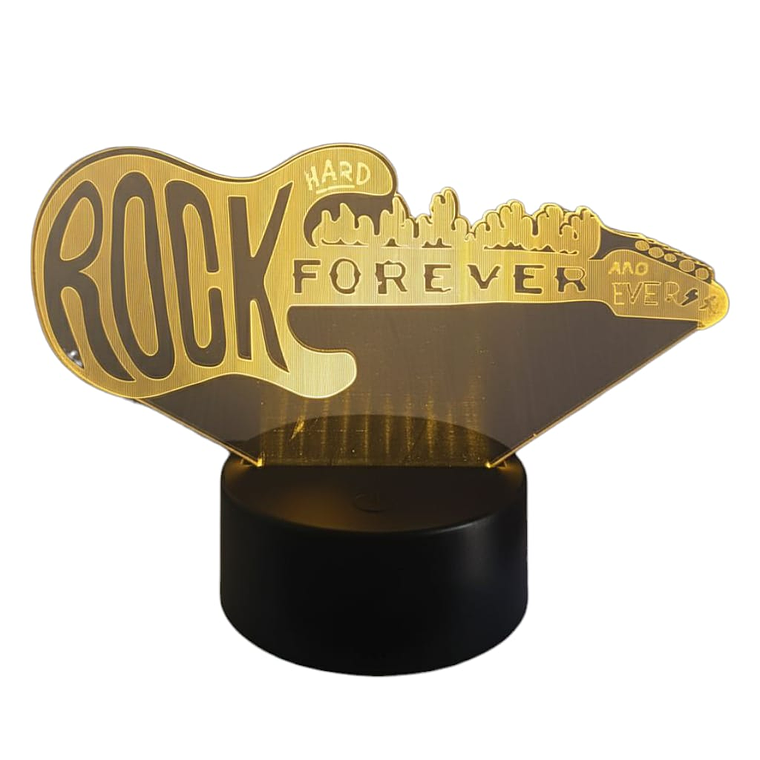 Lampara 3D Guitarra Rock de 7 colores 3