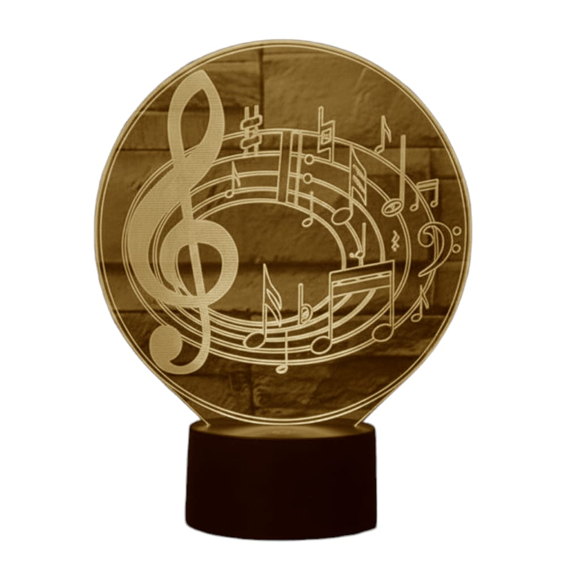 Lampara 3D Llave de Sol de 7 colores 3