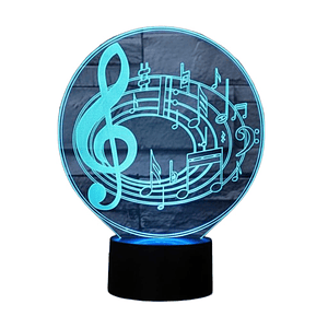 Lampara 3D Llave de Sol de 7 colores