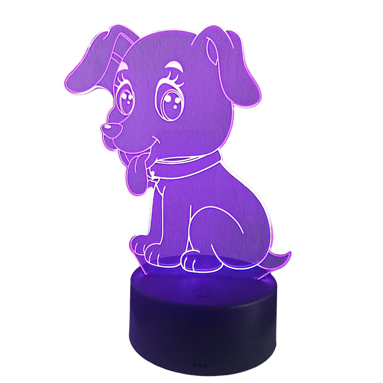 Lampara 3D Cachorro de 7 colores 3