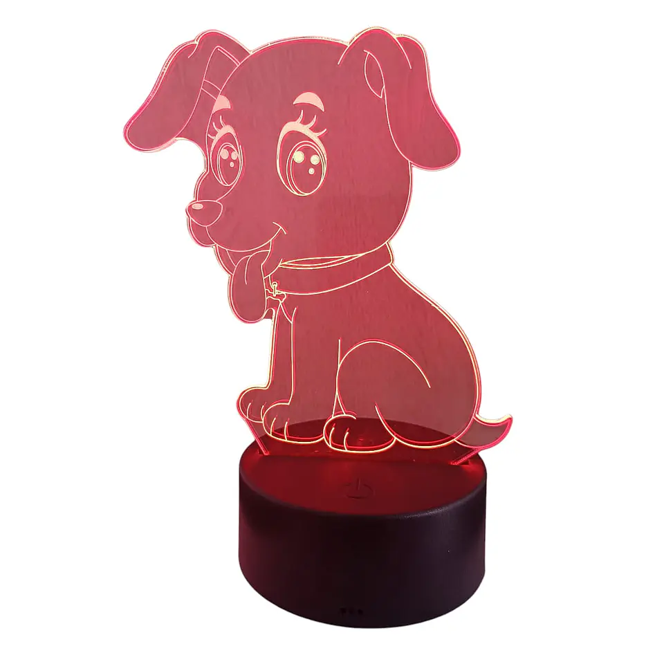 Lampara 3D Cachorro de 7 colores 1