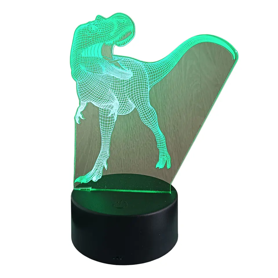 Lampara 3D Dino Rex de 7 colores 4