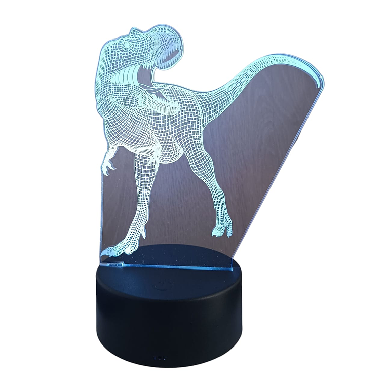Lampara 3D Dino Rex de 7 colores 3