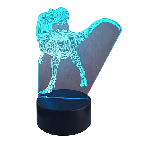 Lampara 3D Dino Rex de 7 colores