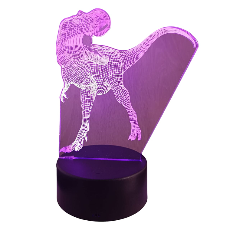 Lampara 3D Dino Rex de 7 colores 2