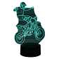 Lampara 3D Motocross Pies de 7 colores - Miniatura 4