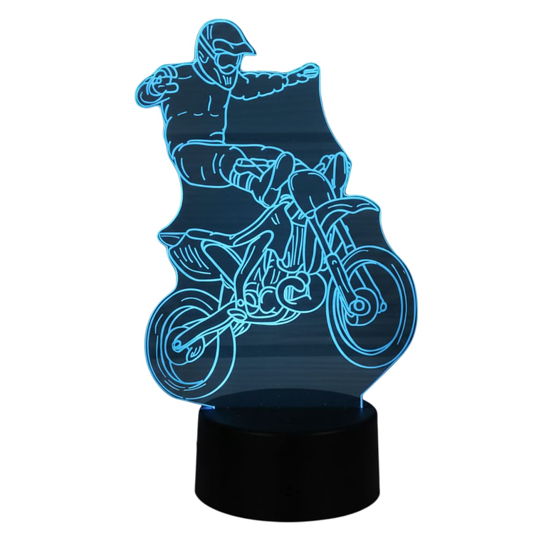 Lampara 3D Motocross Pies de 7 colores 3