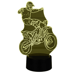 Lampara 3D Motocross Pies de 7 colores