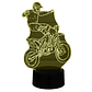Lampara 3D Motocross Pies de 7 colores - Miniatura 1