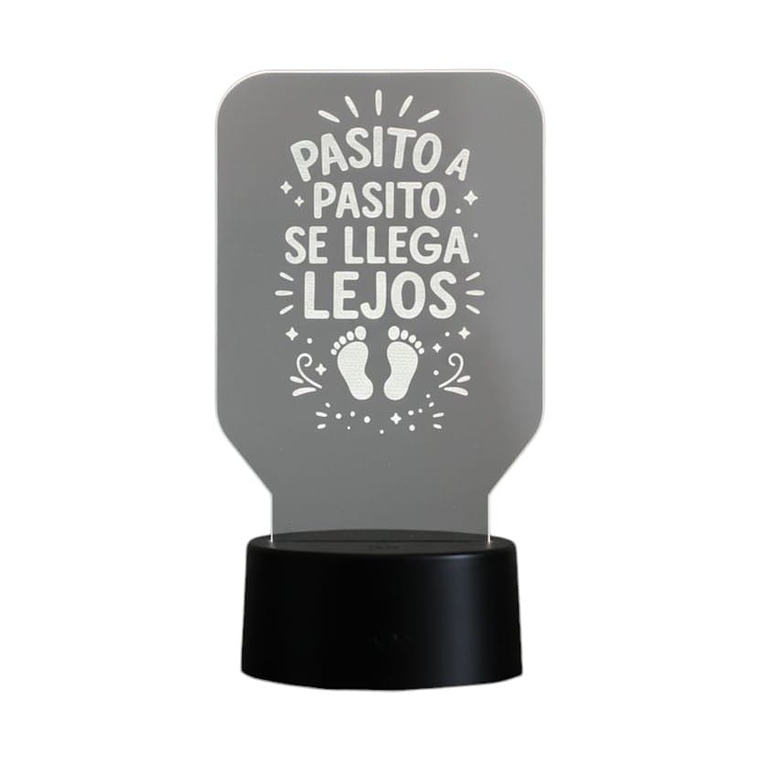 Lampara 3D Frase: Pasito a pasito de 7 colores 3